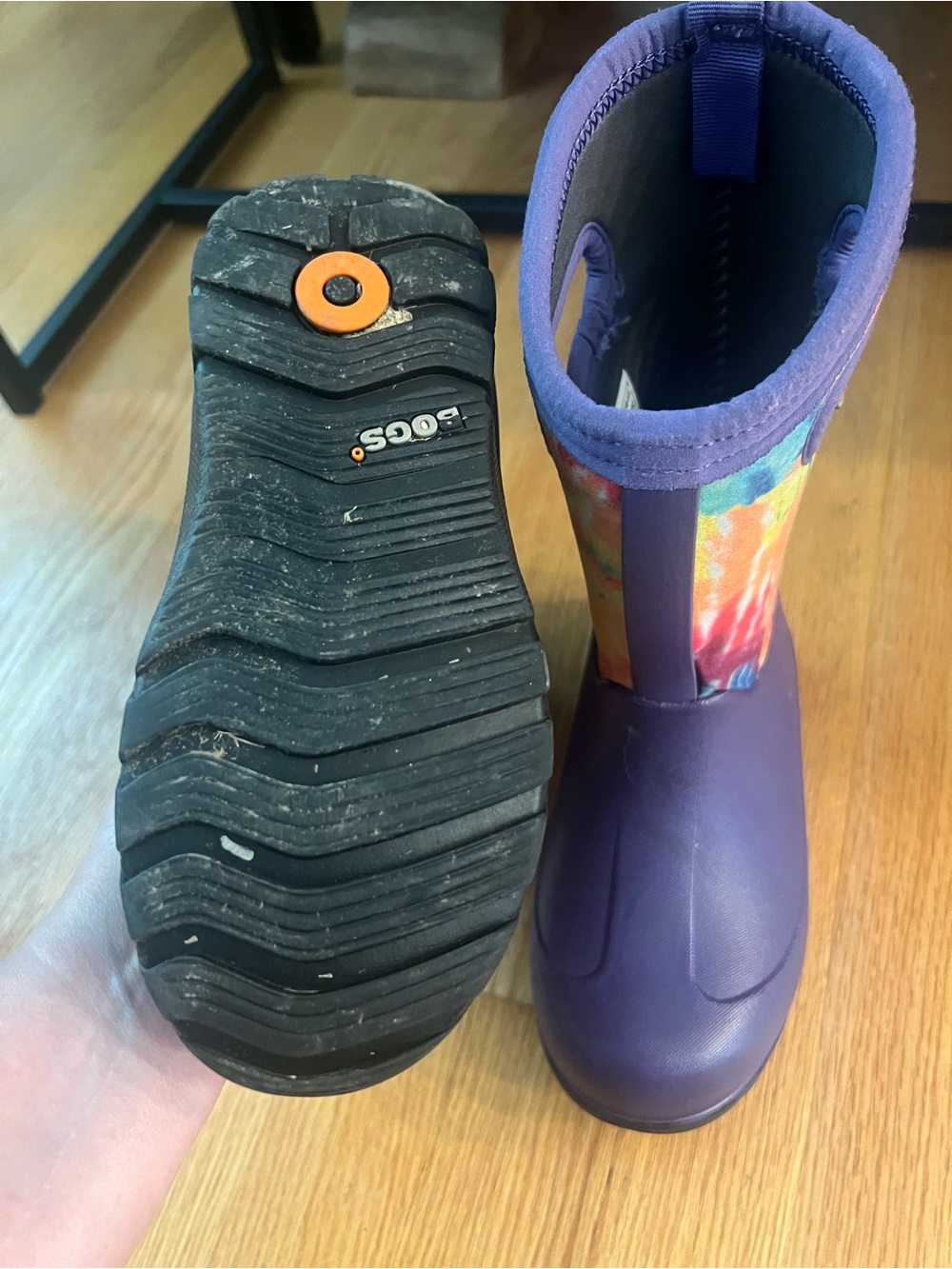Bogs Kids Purple Tie-Dye Rain & snow Boots - Picture 5 of 5
